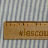 Velours de coton ras tissé teint rayé bleu fond blanc