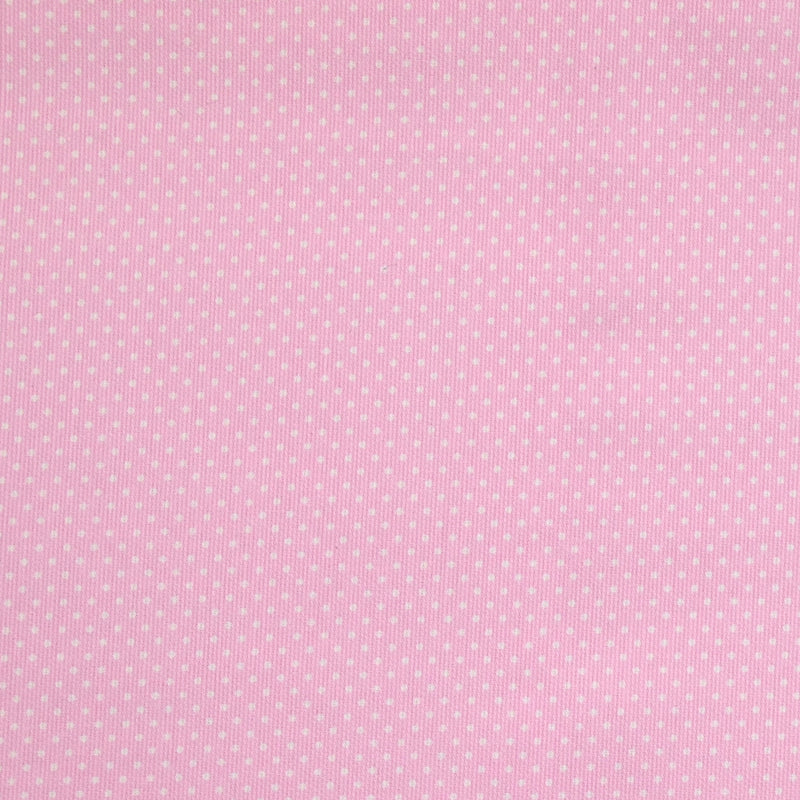 Piqué de coton imprimé à pois fond rose
