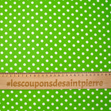 Coton imprimé pois 6mm vert