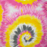 Jersey french terry tie and dye spirale rose et jaune