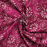 Coton batik imprimé Udaipur fond fuchsia