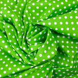 Coton imprimé pois 6mm vert