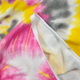 Jersey French Terry Tie and Dye Spiral Pink and Yellow