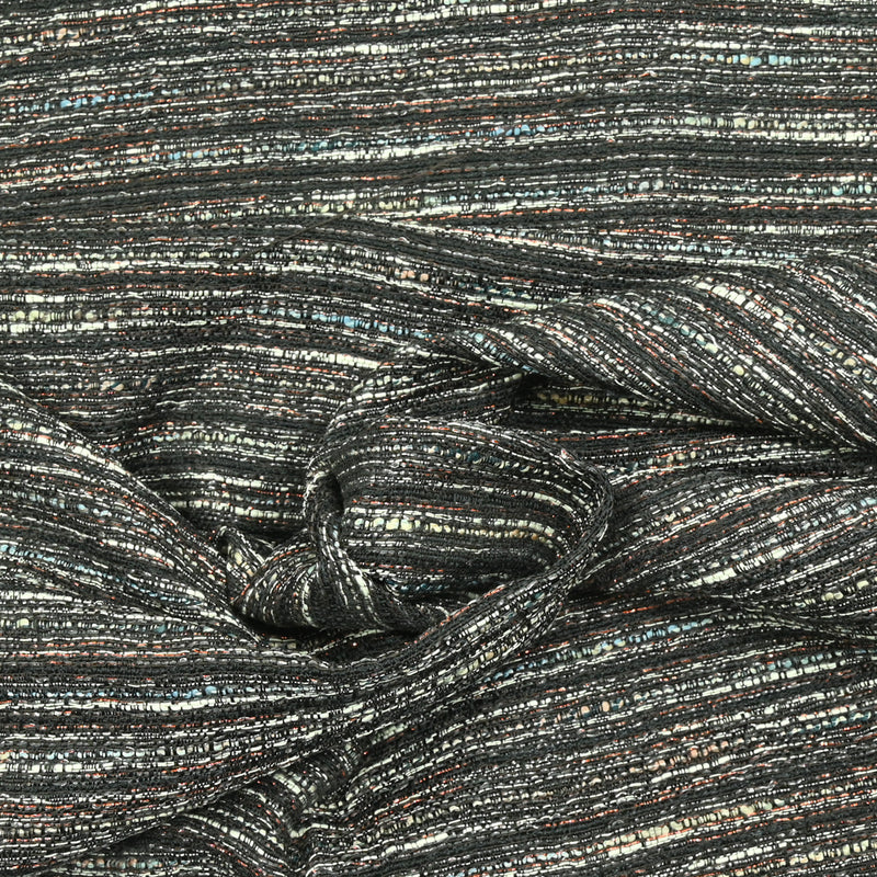 Tweed de polyester cuivre et marron