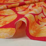 Viscose imprimée flamme fond rouge
