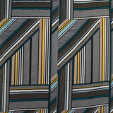Crêpe viscose léger imprimé horizon et diagonale fond écru