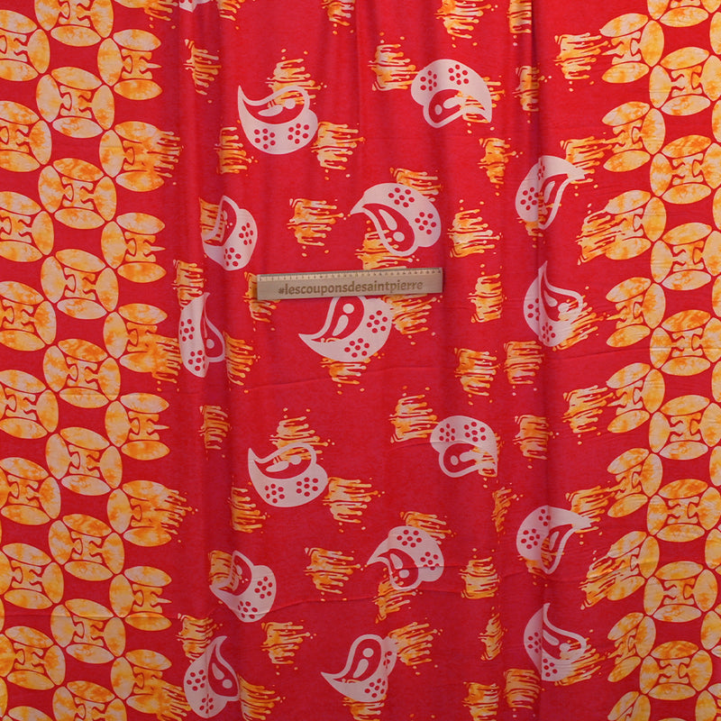 Viscose imprimée flamme fond rouge