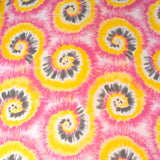 Jersey French Terry Tie and Dye Spiral Pink and Yellow