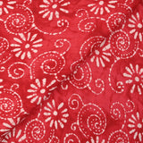 Coton batik imprimé Udaipur fond rouge