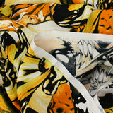 Viscose imprimée papillon moutarde