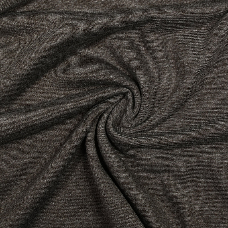 Jersey de polyviscose marron gris chiné
