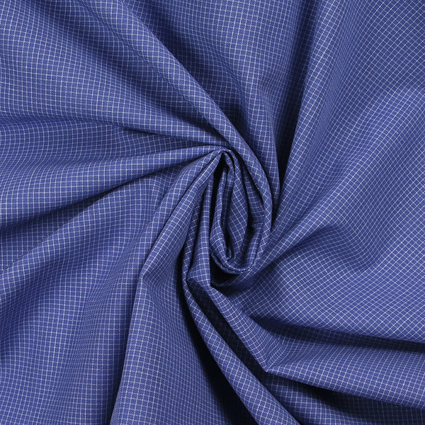 Coton à mini carreaux 2 mm fond bleu lavande