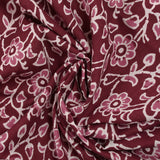 Coton batik imprimé Agra fond lie de vin