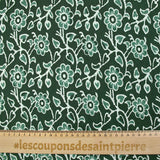 Coton batik imprimé Agra fond vert foncé