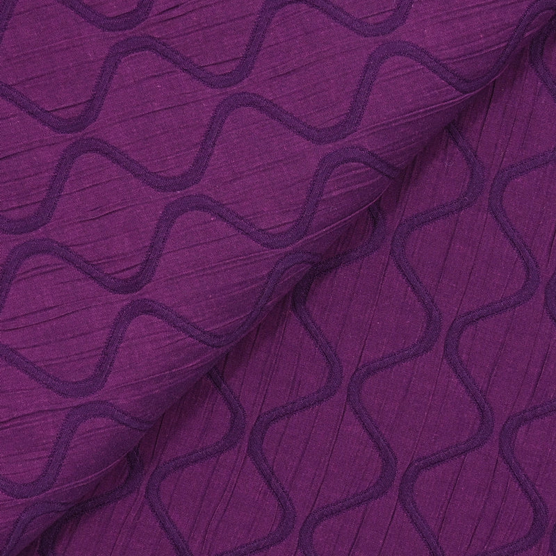 Jacquard de polyester gaufré onde violet