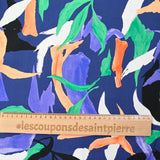 Viscose imprimée fougère verte fond marine