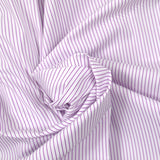 Purple striped polycotton white background