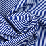Polyester rayé 2mm marine fond blanc