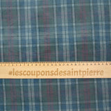 Velours de coton ras à carreaux pétrole