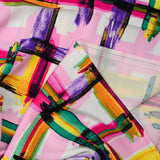Viscose imprimée Piet coloré fond rose