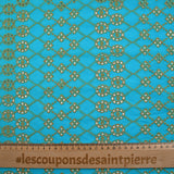 Broderie anglaise festonnée beige Clémence fond bleu azur
