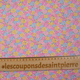 Coton liberty ® 150th Sadie Rose, bleu, jaune et rose au mètre