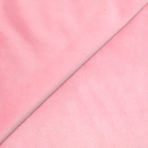 Jersey polyester en velours ras tout doux rose bubble gum