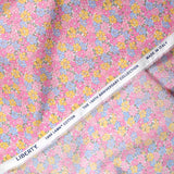 Coton liberty ® 150th Sadie Rose, bleu, jaune et rose au mètre