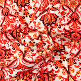 Viscose imprimée flamme orange fond blanc