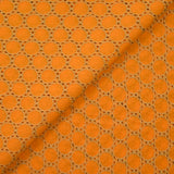 Broderie anglaise festonnée beige Aurélia fond orange