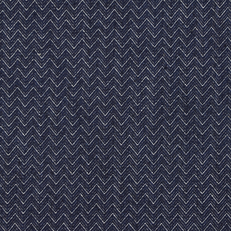 Jean's coton chevrons en jacquard bleu foncé