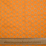 Broderie anglaise festonnée beige Aurélia fond orange