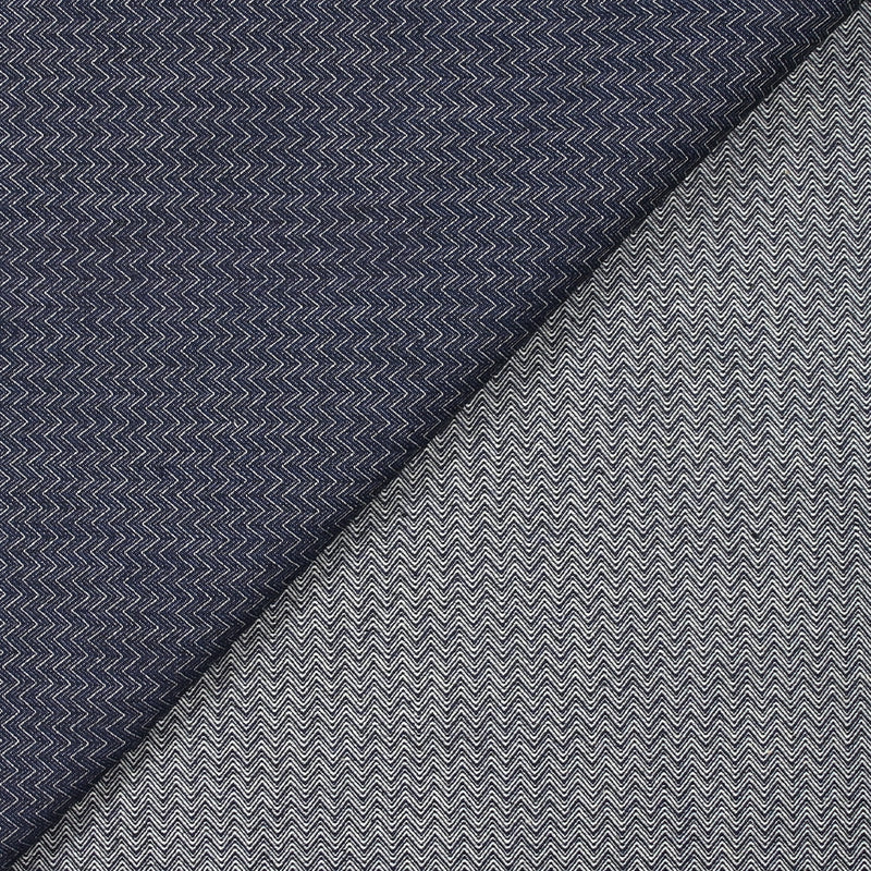 Jean's coton chevrons en jacquard bleu foncé