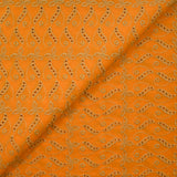 Beige scalloped English embroidery Éléonore orange background