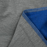 Velours de coton ras sergé double face gris et bleu jean's