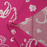 Viscose imprimée cachemire dans le vent fond fuchsia