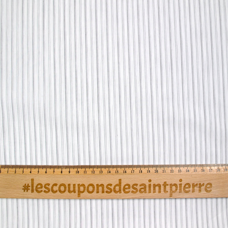 Coton tissé teint rayé gris et vert