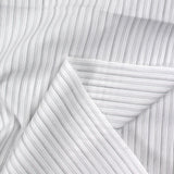 Coton tissé teint rayé gris et vert