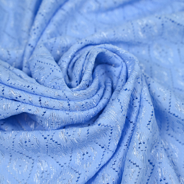 Dentelle polyester losange satiné bleu