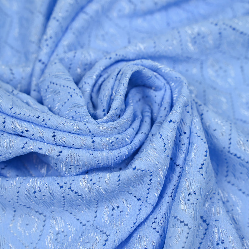Dentelle polyester losange satiné bleu