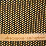 Gabardine de coton élasthanne hexagone beige et noir