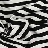 Twill de viscose rayé gris et noir