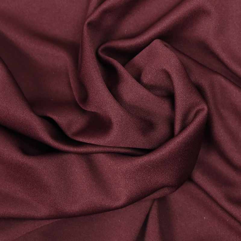 Jersey fin polyester satiné lie de vin
