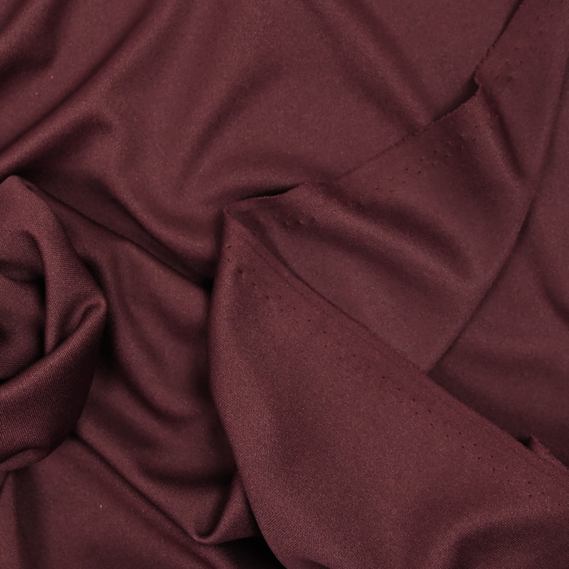 Jersey fin polyester satiné lie de vin