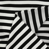 Twill de viscose rayé gris et noir