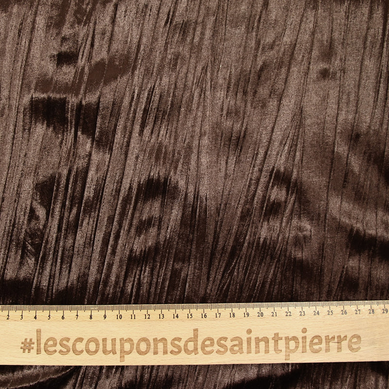 Jersey velours plissé marron
