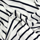 Jersey de coton fin rayé blanc et marine