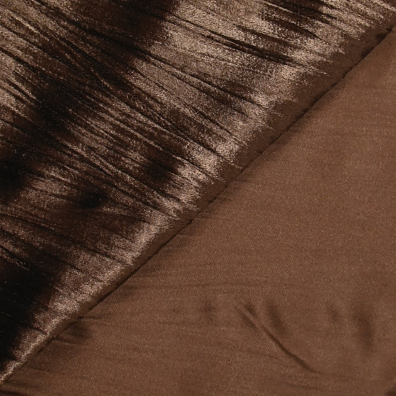 Jersey velours plissé marron