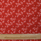 Viscose imprimée buisson floral fond rouge