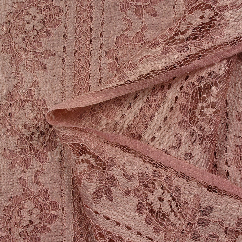 Dentelle polyester Paloma vieux rose